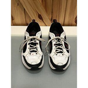 Nike Air Monarch Men’s Sneakers Red White Black Logo Size 10.5